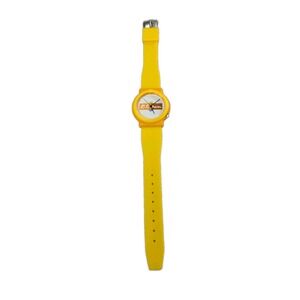 Vintage 90s Elu Son Yellow Retro Plastic Watch & Sleeve Case